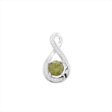 August Birthstone Peridot CZ Sterling Silver Infinity Pendant Necklace