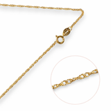 Ava 18ct Gold Plated Singapore Chain 1.2mm 925 Sterling Silver