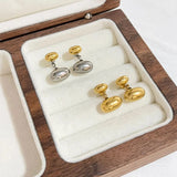 Amnesia Jewellery | Gold Plated Stainless Steel Bean Droplet Earrings