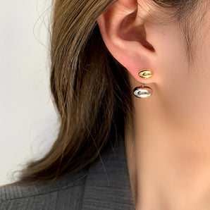 Amnesia Jewellery | Gold Plated Stainless Steel Bean Droplet Earrings