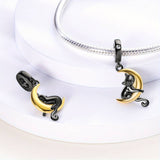 Black Cat and Moon Charm 925 Sterling Silver