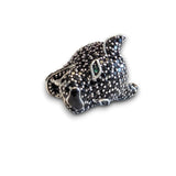 Black Panther Sterling Silver CZ Bead Charm