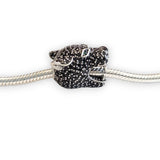Black Panther Sterling Silver CZ Bead Charm