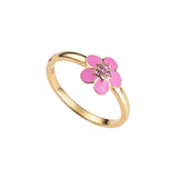 Blossom Pink Tourmaline CZ Gold Plated Sterling Silver Ring