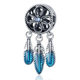 Blue Feather Dream Catcher Charm