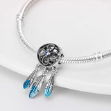 Blue Feather Dream Catcher Charm