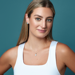 Blue Opal Halo Silver Stud Earrings