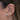 Urban Pizazz Model Wearing 925 Sterling Silver Bold Name Stud Earrings - Personalised Jewellery
