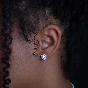 Cubic Zirconia Heart stud Earrings