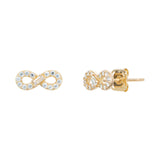 9ct Gold Cubic Zirconia Infinity Stud Earrings