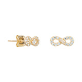 9ct Gold Cubic Zirconia Infinity Stud Earrings