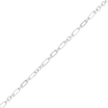 Silver Paperclip and Cubic Zirconia Bracelet