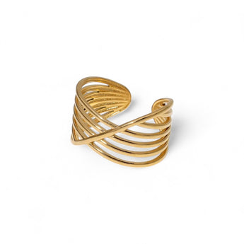 Carla Weave Ring | Amnesia Jewellery | Gold Plated Stainless Steel 