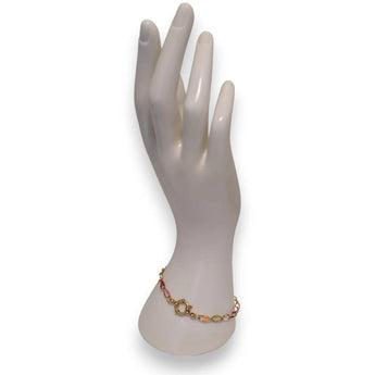 Amnesia Jewellery | Gold Plated Stainless Steel Cassie Paperclip Chain Bracelet. Our Cassie twisted paperclip bracelet is made from gold plated stainless steel with multi coloured enamel and sailors clasp. Tarnish Free and Waterproof. Shop now for quality Jewellery/Jewelry!