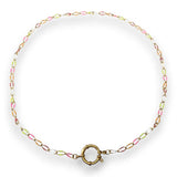 Amnesia Jewellery | Gold Plated Stainless Steel Cassie Paperclip Chain Necklace. Our 20" Cassie Twisted Paperclip Necklace is made from gold plated stainless steel with multi coloured enamel and sailors clasp. Tarnish Free and Waterproof. Shop now for quality Jewellery/Jewelry!