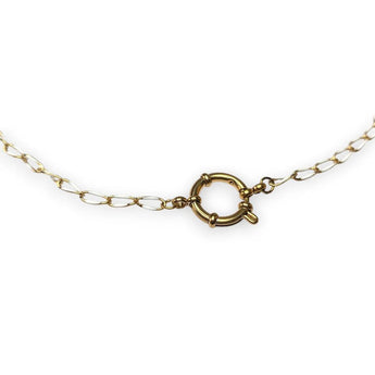 Amnesia Jewellery | Gold Plated Stainless Steel Chelsea Paperclip Chain Necklace. Our 20" Chelsea Twisted Paperclip Necklace is made from gold plated stainless steel with white enamel decoration and sailors clasp. Tarnish Free and Waterproof. Shop now for quality Jewellery/Jewelry!