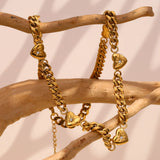 Amnesia Jewellery | Gold Plated Stainless Steel Cuban Heart Necklace