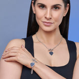 Chunky Silver T-Bar Heart Bracelet