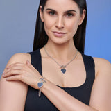 Chunky Silver T-Bar Heart Necklace