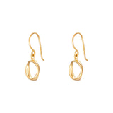 9ct Gold Plated Circle Drop Hook Earrings, 925 Sterling Silver