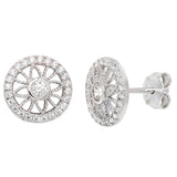 Circle Flower Stud Earrings