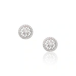 Circle Flower Stud Earrings
