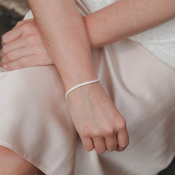 Silver Cubic Zirconia Tennis Bracelet 