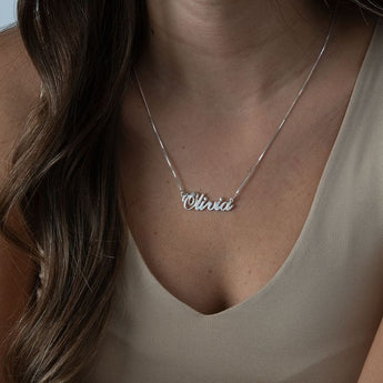 Personalised Classic Name Necklace in Silver or Gold