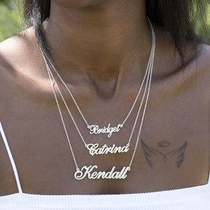 Personalised Classic Name Necklace in Silver or Gold