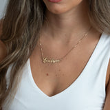 Personalised Classic Name Necklace With Heart in Silver or Gold