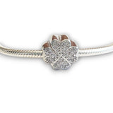 Clover Cubic Zirconia Bead Charm