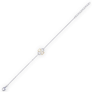 925 Sterling Silver Clover Heart Bracelet