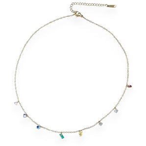Amnesia Jewellery | Gold Plated Stainless Steel Kayla Gemstone Choker
