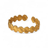 Amnesia Jewellery | 18ct Gold Plated Copacabana Shell Cuff Bangle Bracelet
