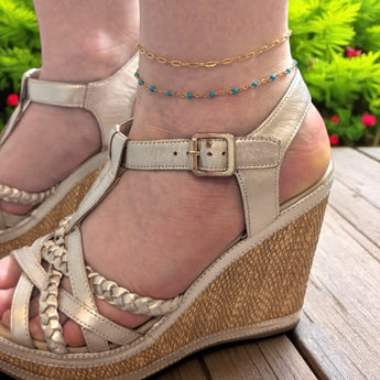 Amnesia Jewellery | Gold Plated Stainless Coral Paperclip Anklet