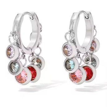 Amnesia Jewellery | Gold Plated Stainless Steel Crystal Huggie Hoops