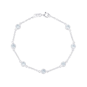 Cubic Zirconia Bezel Set Station Bracelet