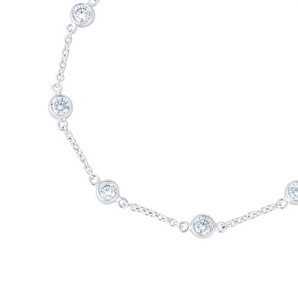 Cubic Zirconia Bezel Set Station Bracelet