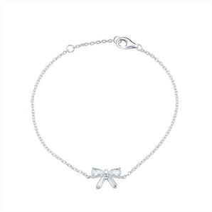 Silver Cubic Zirconia Bow Bracelet