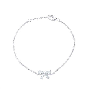 Silver Cubic Zirconia Bow Bracelet
