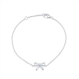 Silver Cubic Zirconia Bow Bracelet