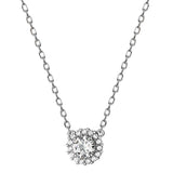 Silver Cubic Zirconia Circle Necklace