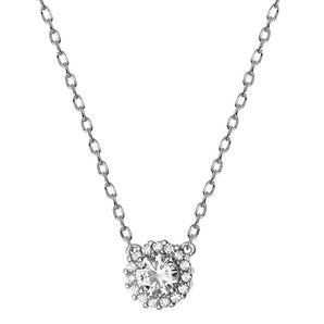 Silver Cubic Zirconia Circle Necklace