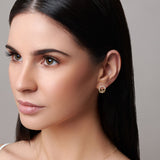 9ct gold Cubic Zirconia Claddagh Earrings