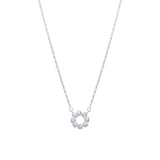 Silver Cubic Zirconia Flower Necklace