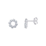 Cubic Zirconia Flower Stud Earrings