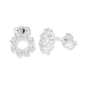 Cubic Zirconia Flower Stud Earrings