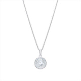 Cubic Zirconia Halo Drop Necklace