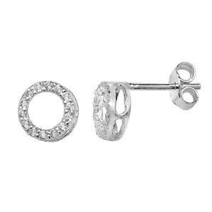Cubic Zirconia Halo Stud Earrings