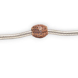 Rose Gold Plated Heart Sterling Silver CZ Charm